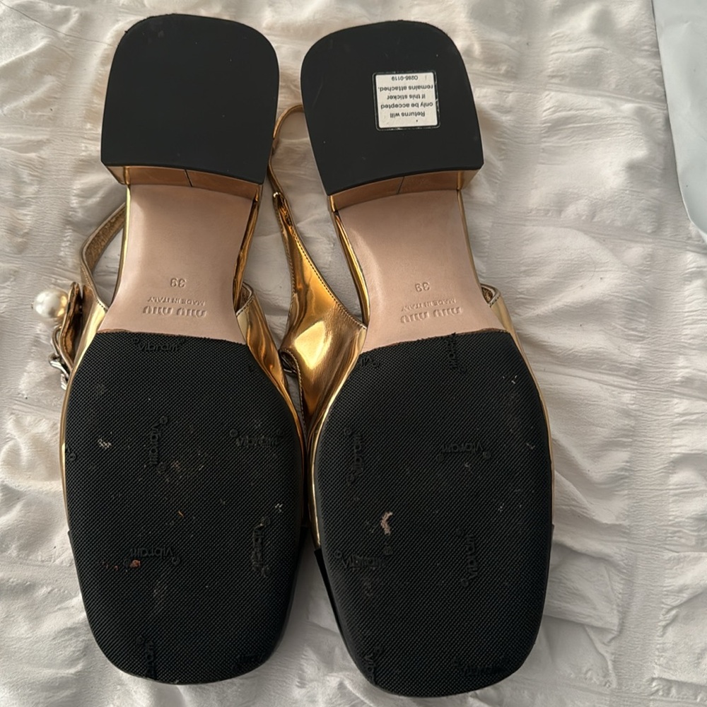 Miu Miu leather Mary Jane sling back shoe - Picture 4 of 5